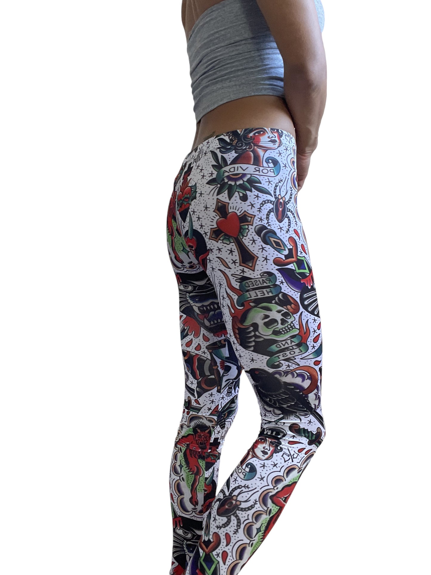 Liquorbrand Crazy Americana Flash Tattoo Print Leggings