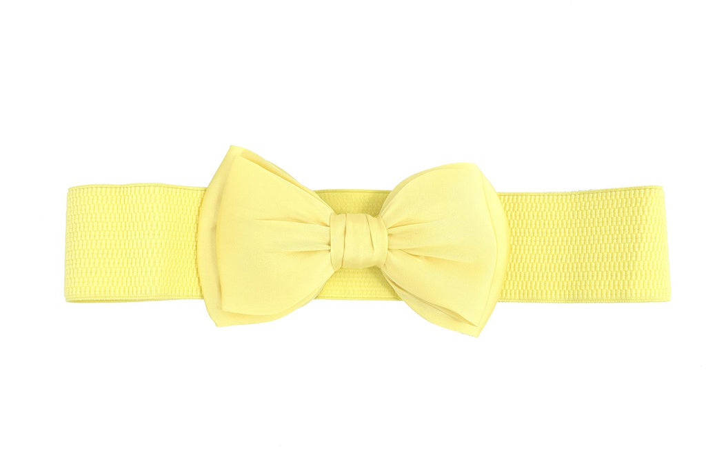 Accessories S / Lemon Yellow Dancing Days 50's Bella Bow Belt Vintage Retro pin-up Bow Elastic Cinch belt
