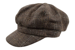 Accessories Brown Dancing Days Bohemian Chic plaid Check newsboy Cabbie Cap Hat