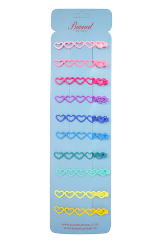 Accessories Dancing Days Little Heart Pastel Rainbow Hairpins - Set of 10