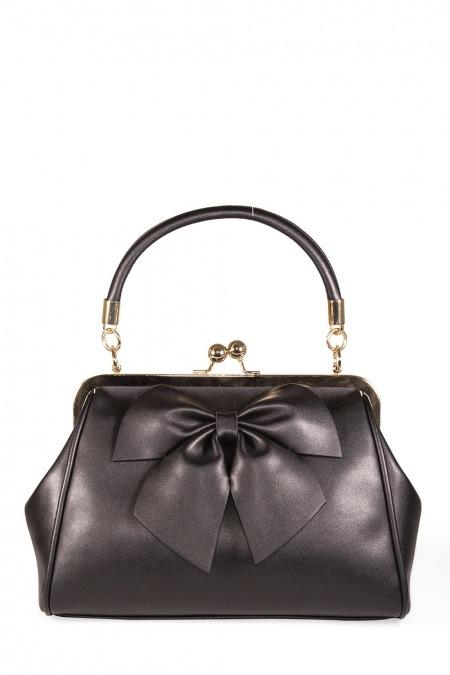 Accessories Black Dancing Days Retro Style Classic Big Bow With Kisslock Lockwood Handbag