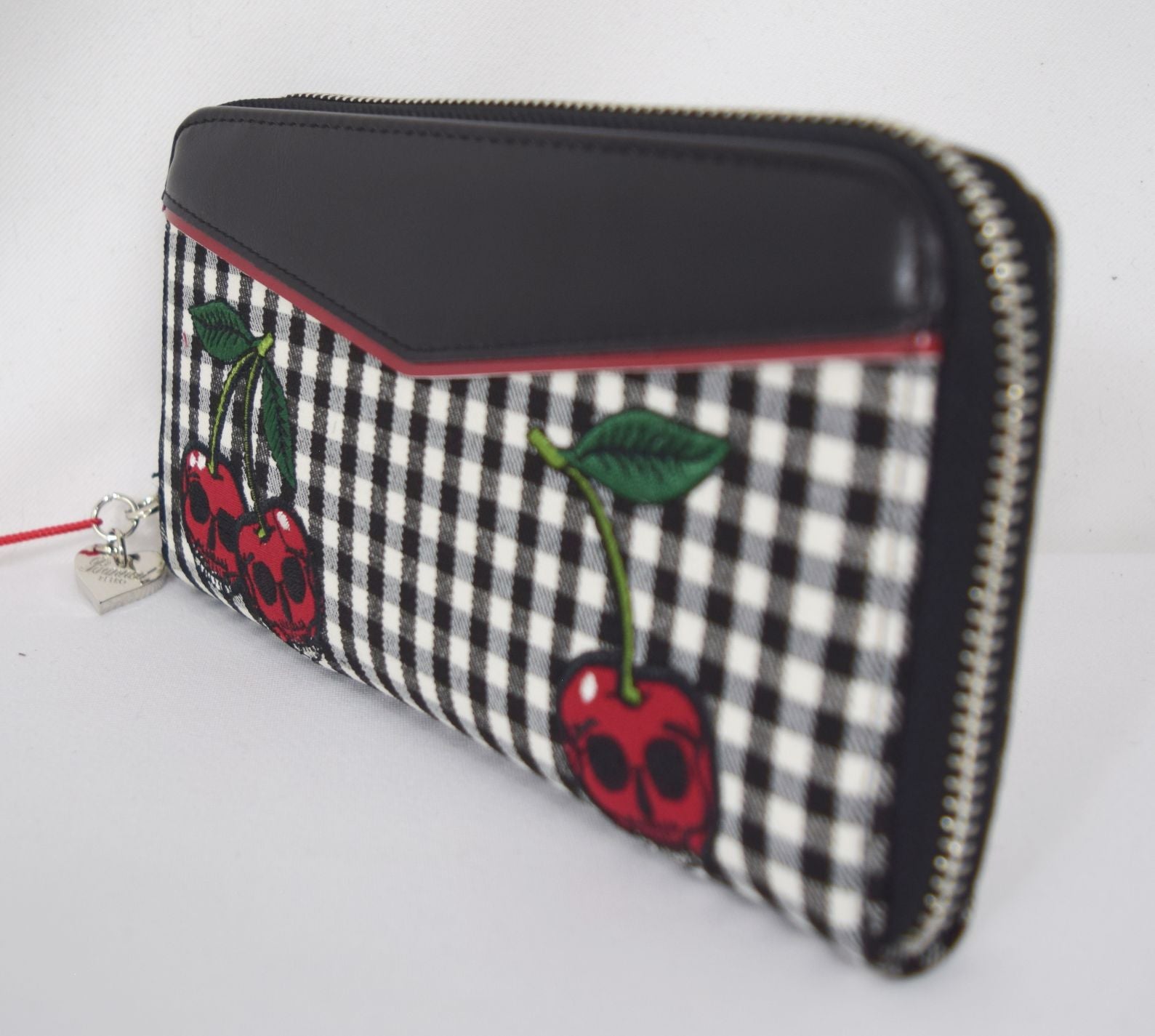 Accessories Dancing Days Rockabilly Vintage Gingham Skull cherries Zip Around Wallet