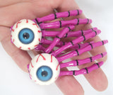 Accessories Goth Loli Spooky Cute Skeleton Hands with Zombie Horror eyes Hair Clip - set of 2