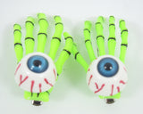 Accessories Goth Loli Spooky Cute Skeleton Hands with Zombie Horror eyes Hair Clip - set of 2