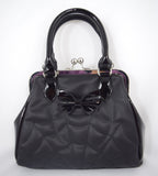 Accessories Gothic Glam Bat Bow and Spider Web Black Kiss-Lock Purse