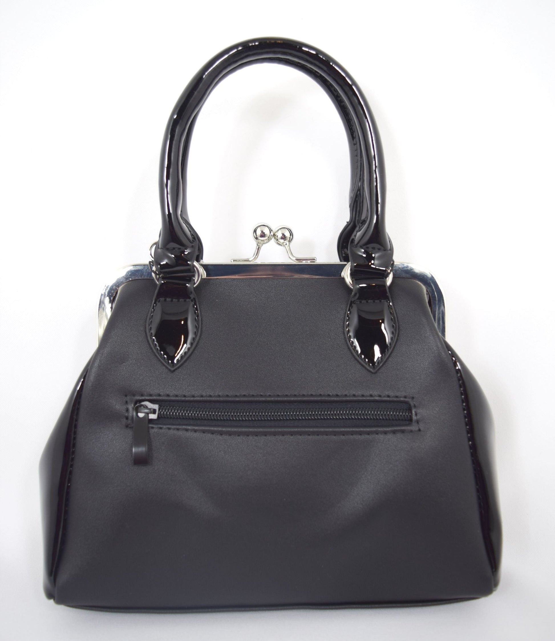 Accessories Gothic Glam Bat Bow and Spider Web Black Kiss-Lock Purse