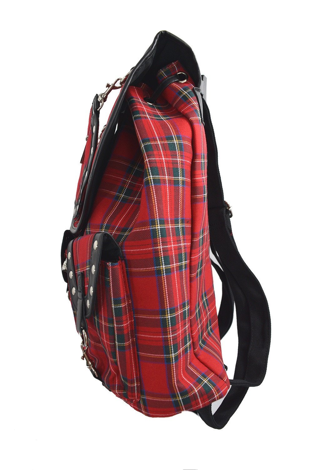 Accessories London Red Tartan Plaid Checked Drawstring Rucksack Backpack