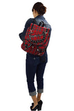 Accessories London Red Tartan Plaid Checked Drawstring Rucksack Backpack
