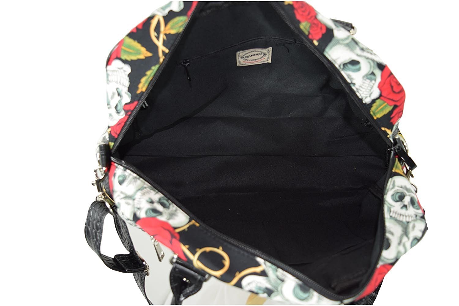 Accessories Lost Queen Alternative Gothic Valentine Skull & Roses Tattoo Handbag