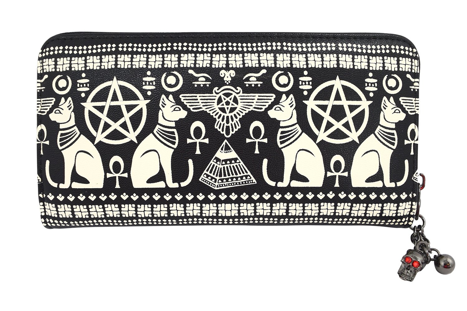 Accessories Lost Queen Anubis Gothic Egyptian Cat Pyramid Occult Goth Zip Around Wallet