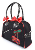 Accessories Lost Queen Cherry Bomb Cherry Skulls Polka Dot Bow Handbag Rockabilly Black Red