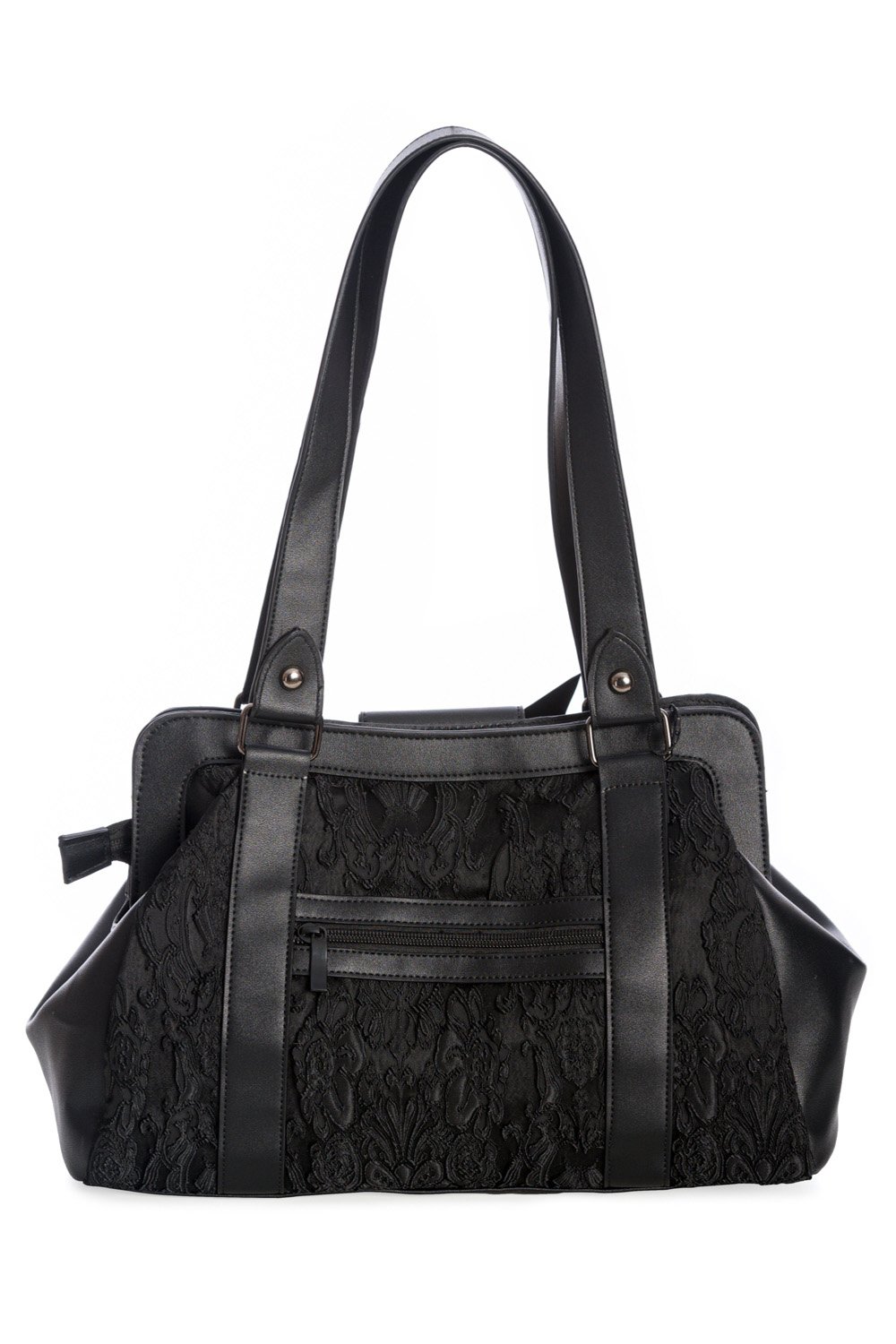 Accessories Lost Queen Gothic Beauty Lady Vamp Damask Flocking WIth Bat Bow Purse