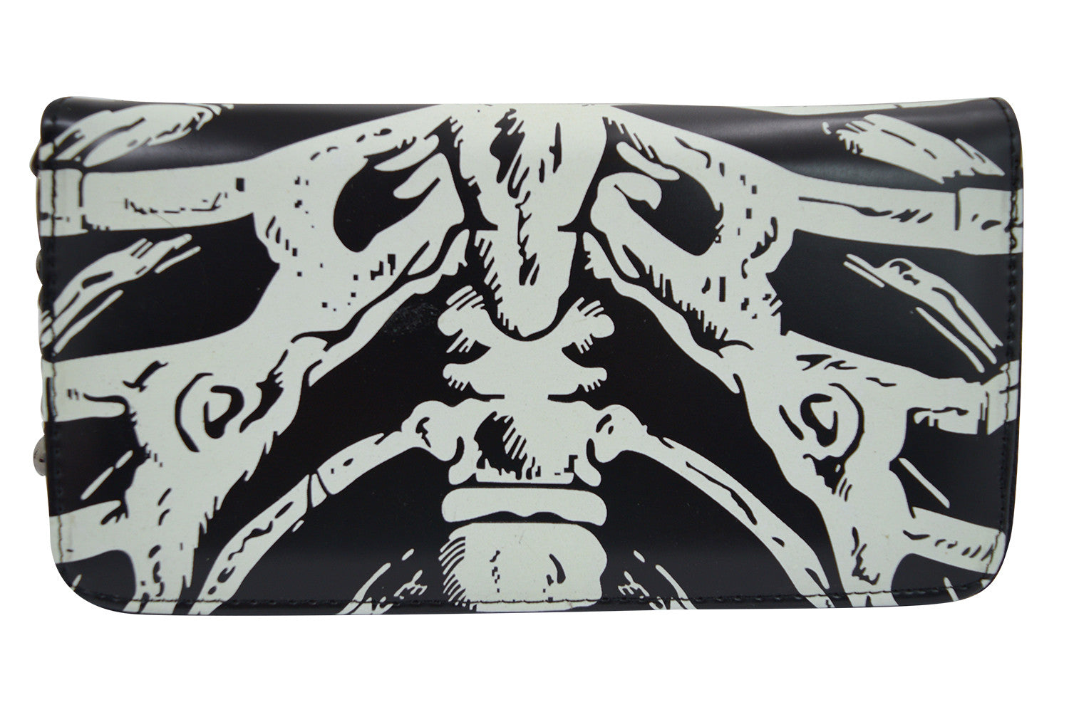 Accessories Lost Queen Gothic Skeleton Ribcage Glow in the Dark Zip Around Wallet