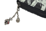 Accessories Lost Queen Gothic Skeleton Ribcage Glow in the Dark Zip Around Wallet