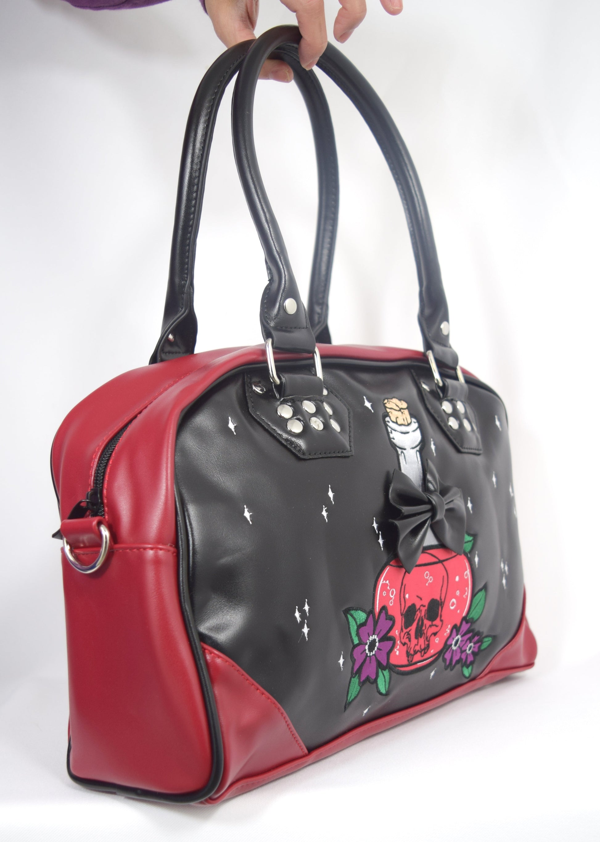 Accessories Lost Queen Mystical Poison Bottle with Black bow RIP Gothic Girl Bowler Purse