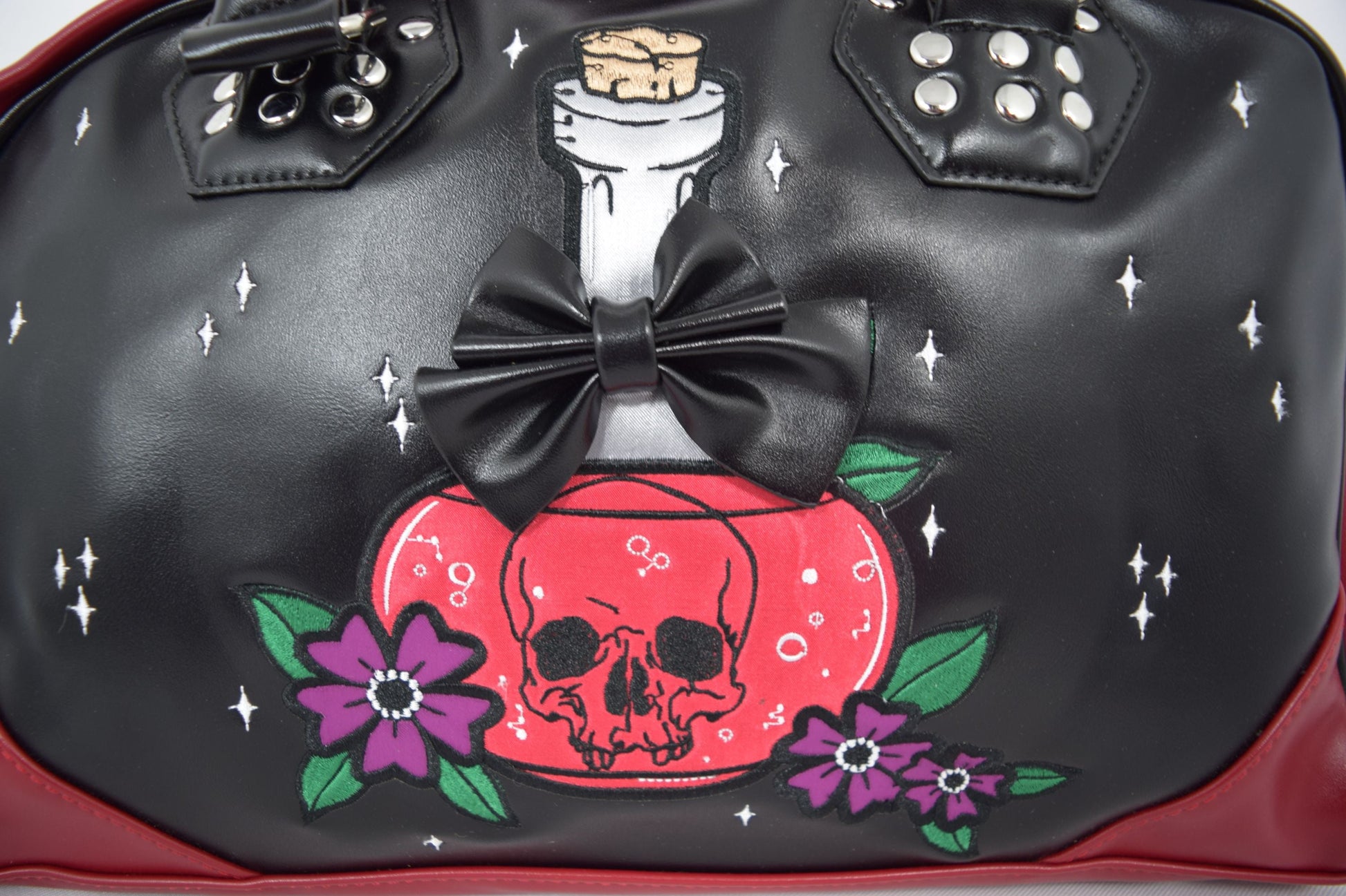 Accessories Lost Queen Mystical Poison Bottle with Black bow RIP Gothic Girl Bowler Purse