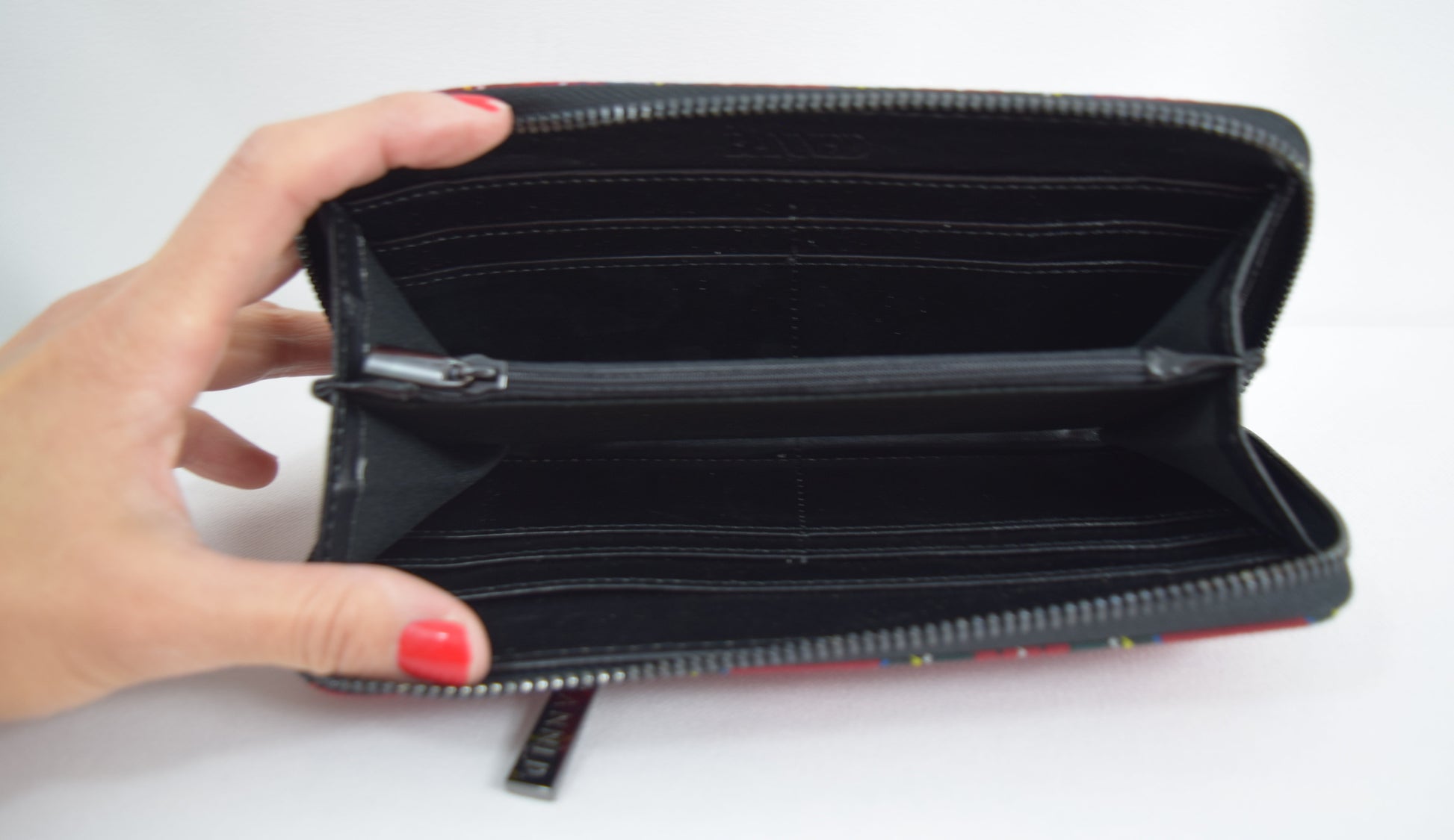 Accessories Lost Queen Punk Red Plaid Tartan With Zipper Accent Zip Around Wallet