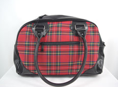 Accessories Lost Queen Punk Rock Red Tartan Plaid Bowler Bag