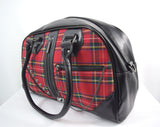 Accessories Lost Queen Punk Rock Red Tartan Plaid Bowler Bag