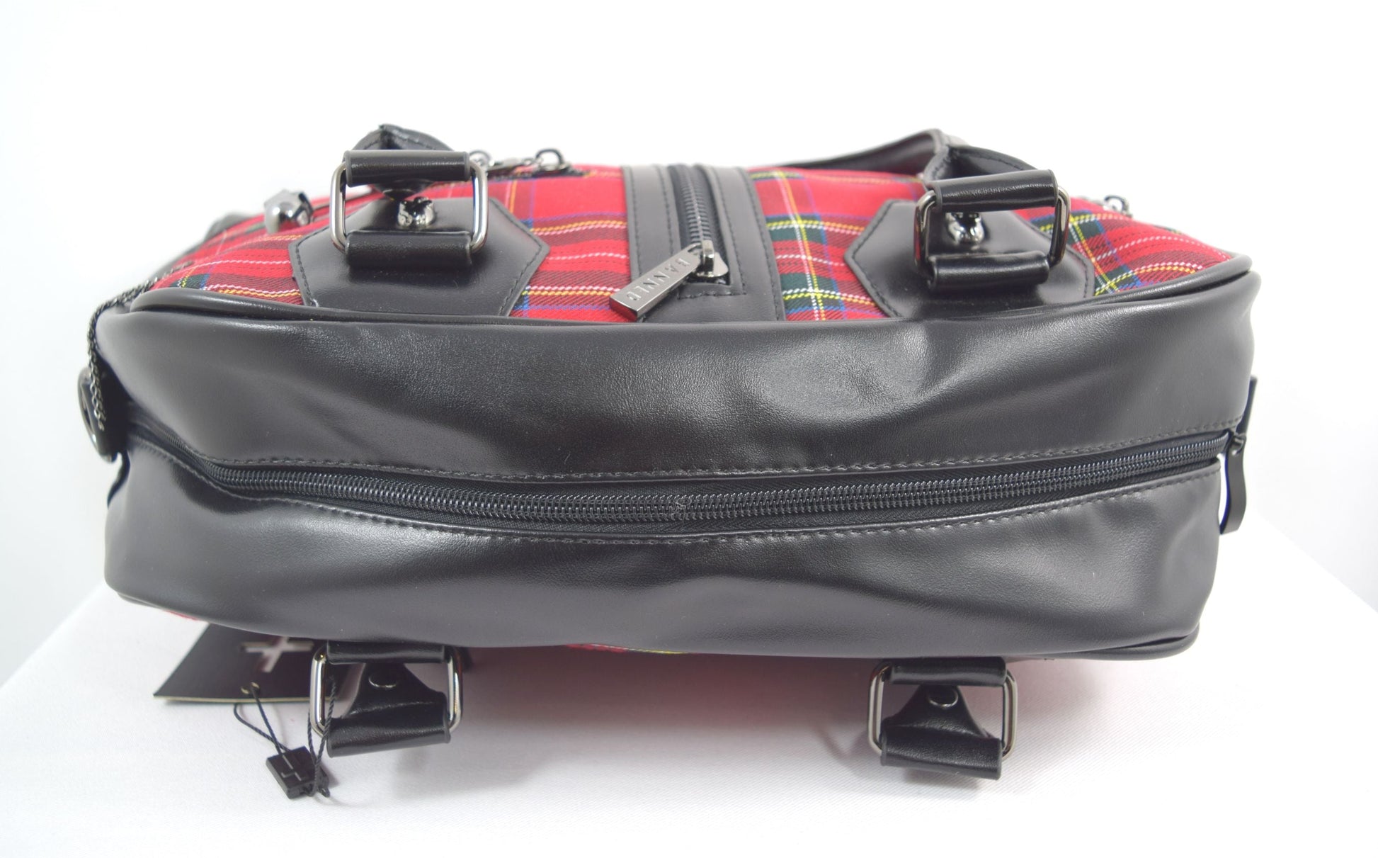 Accessories Lost Queen Punk Rock Red Tartan Plaid Bowler Bag