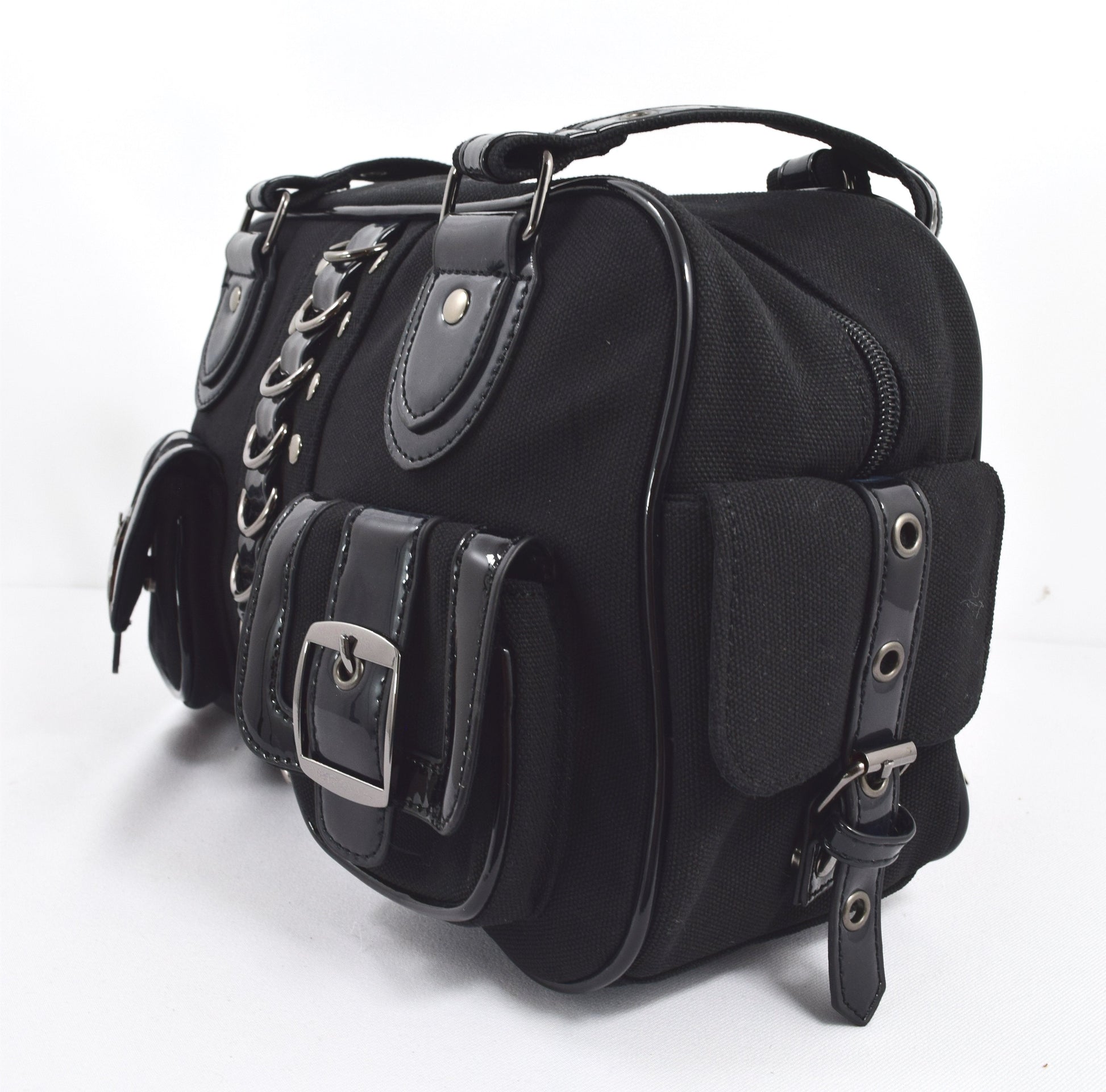 Accessories Lost Queen RHAPSODY Gothic Punk Emo Black Satchel Bag With Pockets