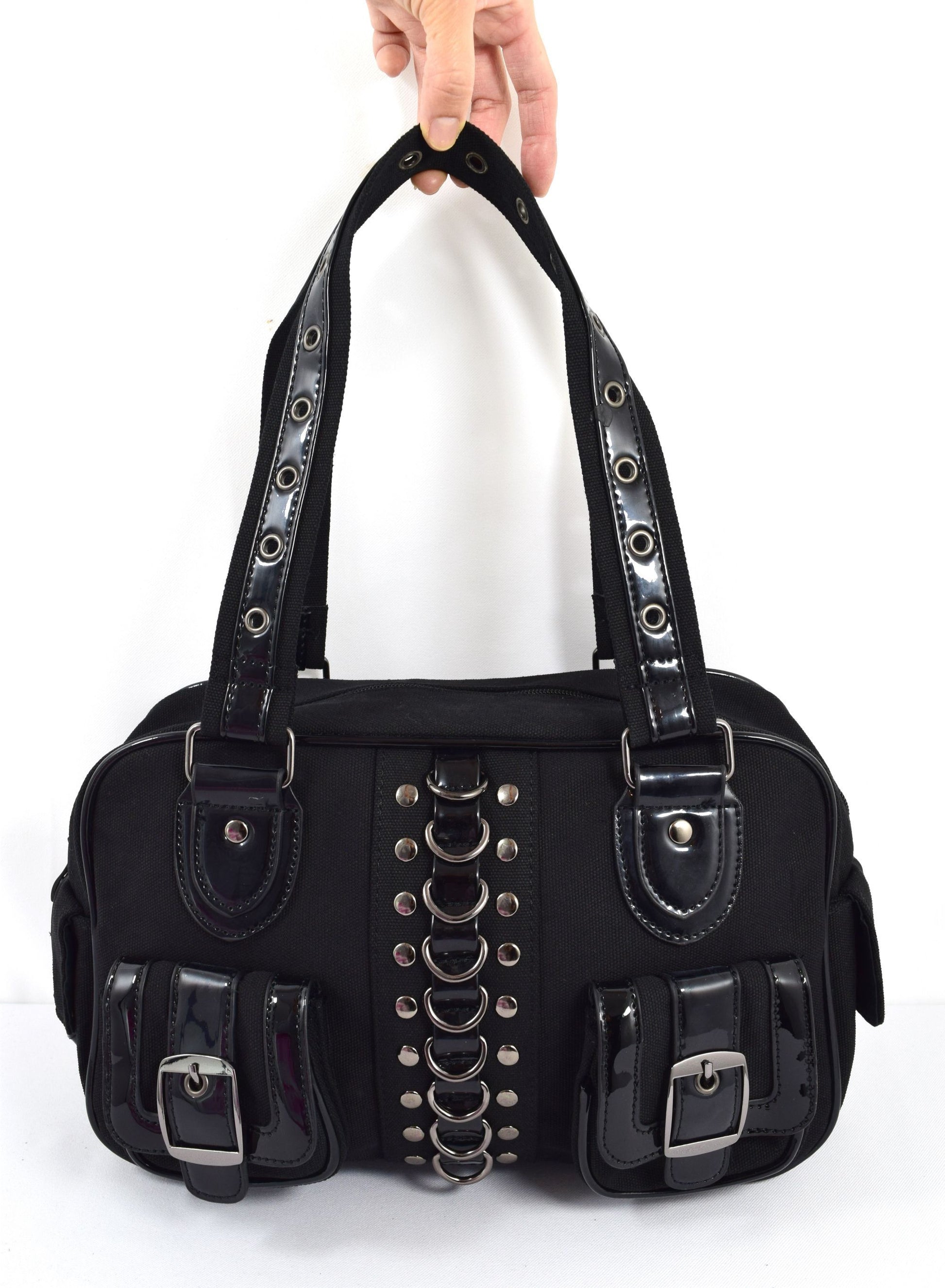 Accessories Lost Queen RHAPSODY Gothic Punk Emo Black Satchel Bag With Pockets