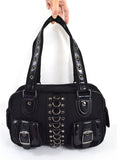 Accessories Lost Queen RHAPSODY Gothic Punk Emo Black Satchel Bag With Pockets