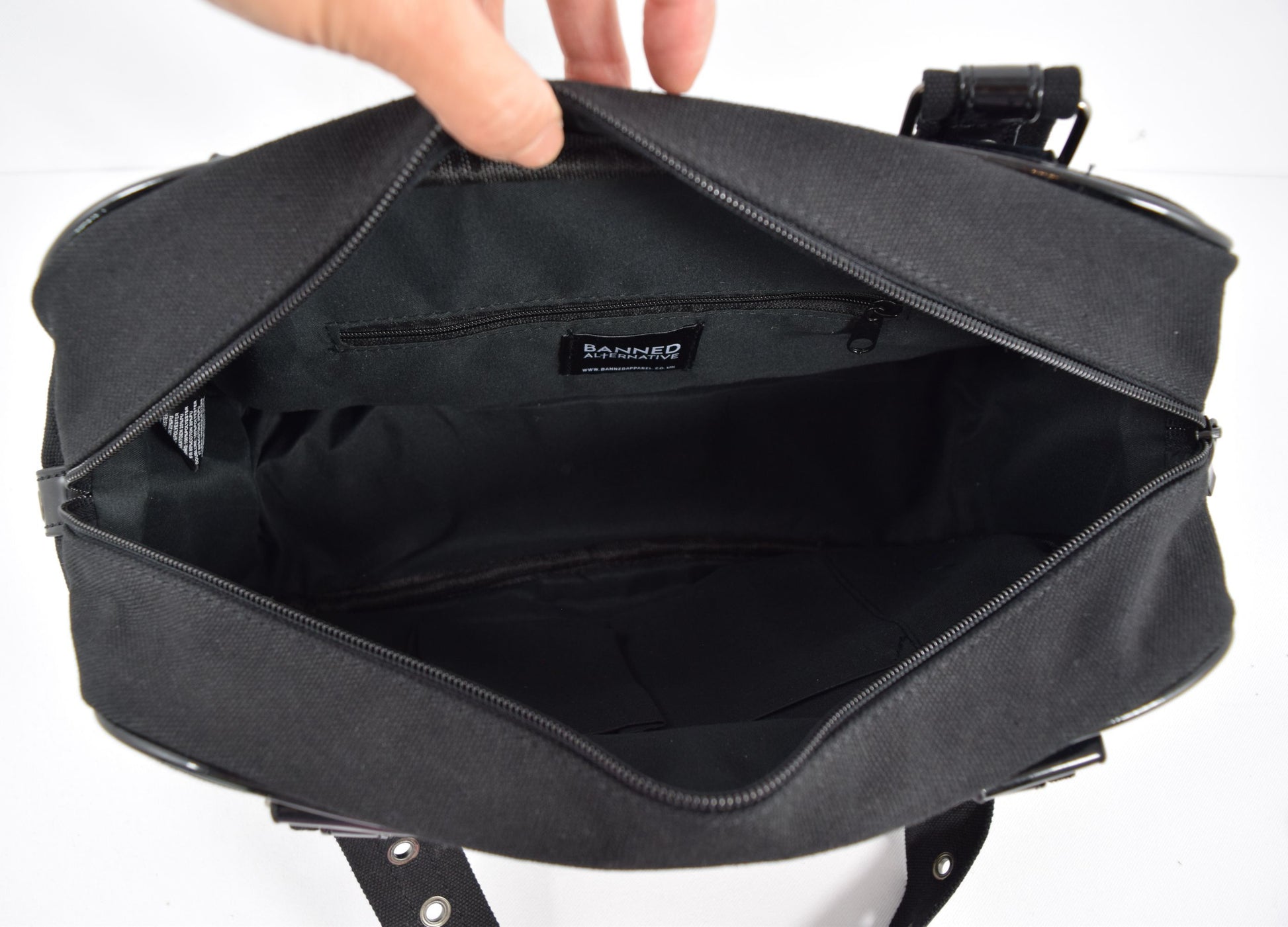 Accessories Lost Queen RHAPSODY Gothic Punk Emo Black Satchel Bag With Pockets