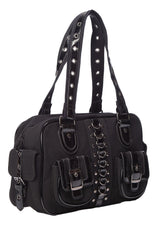 Accessories Lost Queen RHAPSODY Gothic Punk Emo Black Satchel Bag With Pockets