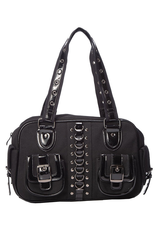 Accessories Lost Queen RHAPSODY Gothic Punk Emo Black Satchel Bag With Pockets