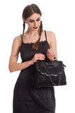 Accessories Lost Queen Scarlet Illusion Handbag - Gothic Elegance Black Lace Purse