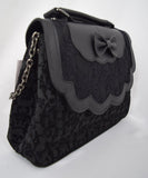 Accessories Lost Queen Scarlet Illusion Handbag - Gothic Elegance Black Lace Purse