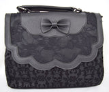 Accessories Lost Queen Scarlet Illusion Handbag - Gothic Elegance Black Lace Purse