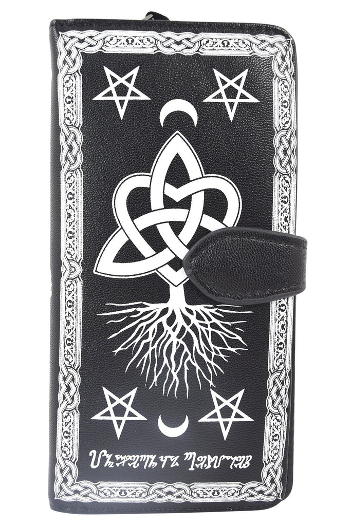 Accessories Lost Queen Wicca Magic Triquetra heart Tree Of Life Zip Around Wallet