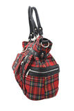 Accessories Red Red Tartan Plaid Punk Rock Purse with Handcuff Skull Charm