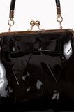 Accessories Retro Vintage 50s American Vintage Kiss Lock Bow Shiny Patent Leather Purse