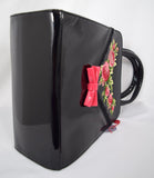 Accessories Retro Vintage English Rose Handbag with Bow - Black