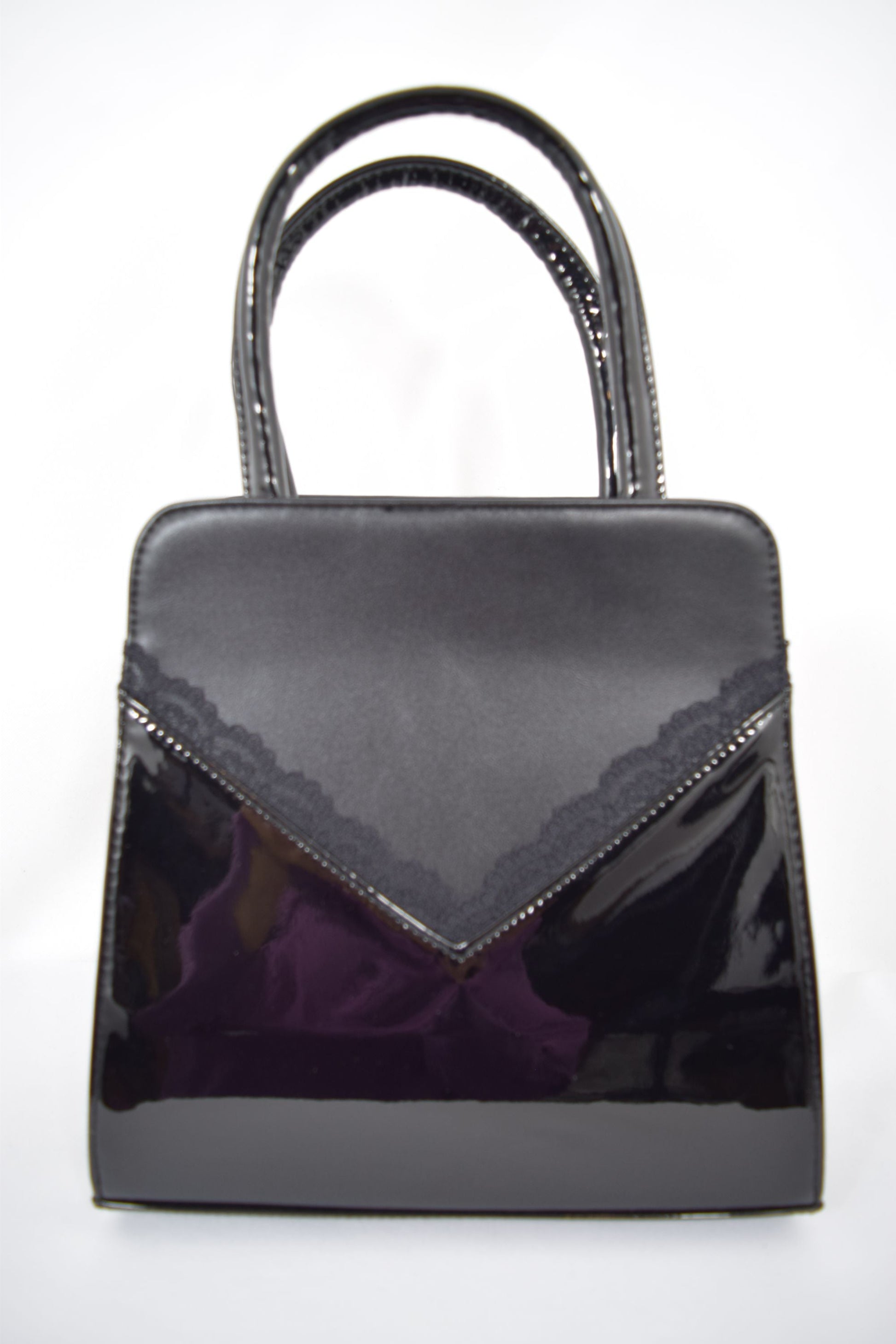 Accessories Retro Vintage English Rose Handbag with Bow - Black