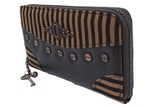 Accessories Steampunk Brown Black Stripes Wild West Key Charm Zip Around Wallet