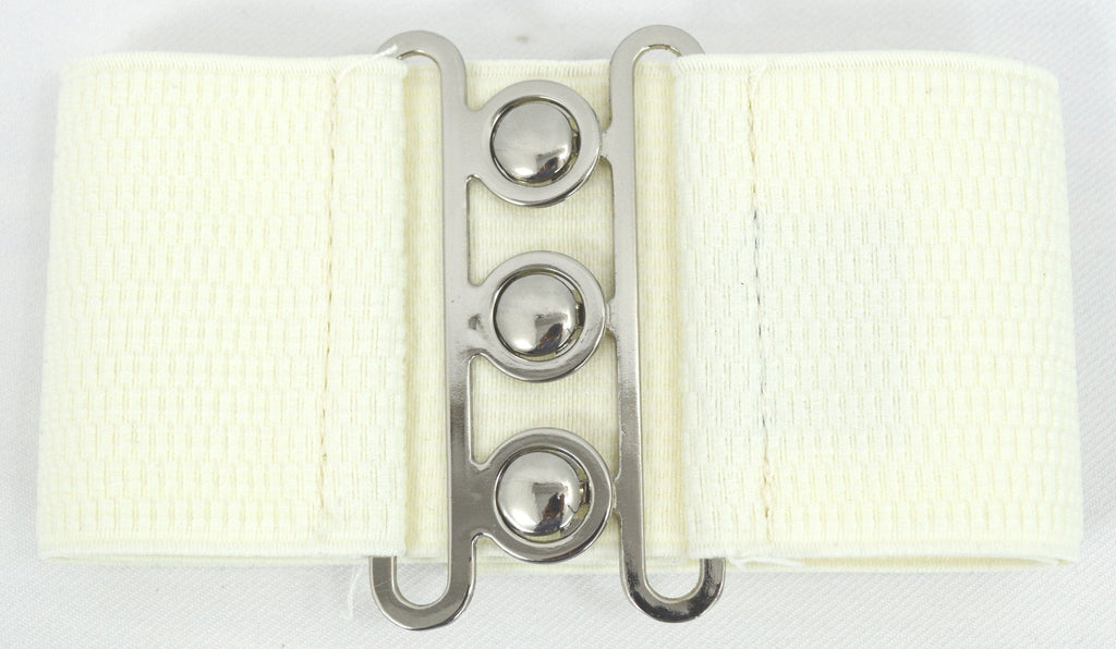 Accessories M / Off White Vintage Silver Retro Clasp Elastic Wide Stretch Waist Belt