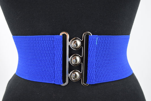 Accessories Vintage Silver Retro Clasp Elastic Wide Stretch Waist Belt