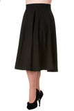 Bottoms 50's 60' Rockabilly Pin-up Black Pocket Swing Skirt