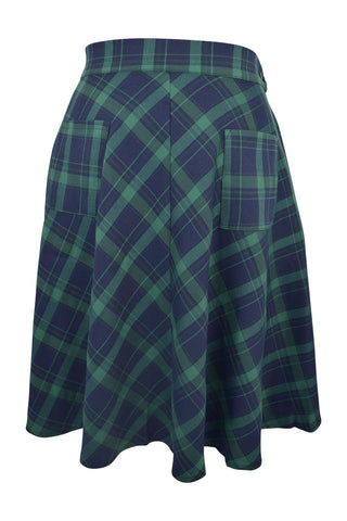 Bottoms Dancing Days 60's Dublin County Irish Green Dublin Tartan Midi skirt plus size