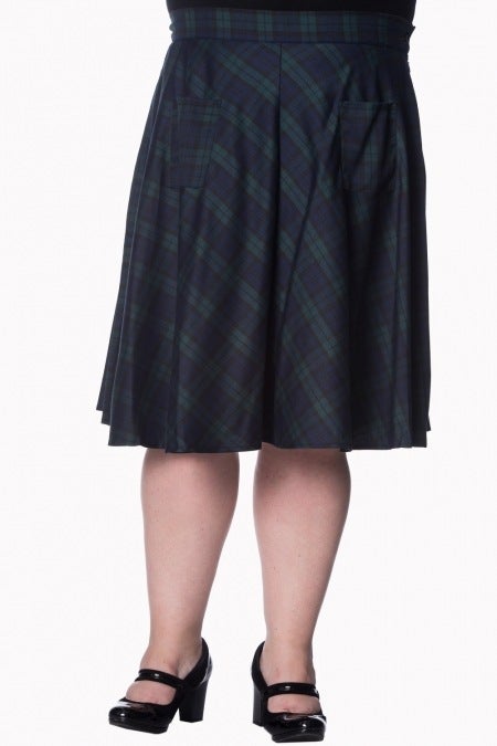 Bottoms Dancing Days 60's Dublin County Irish Green Dublin Tartan Midi skirt plus size