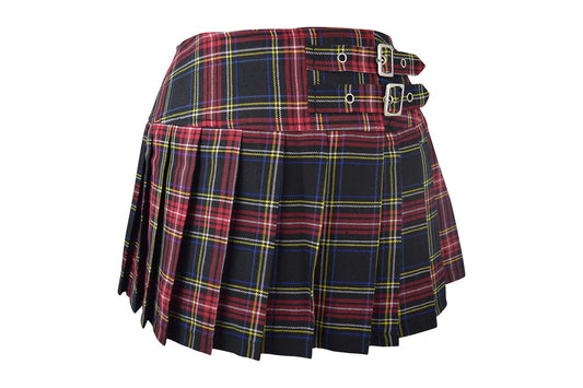 Bottoms Lost Queen Dark Doll Punk Rock Goth Black Tartan Plaid Pleated Mini Skirt