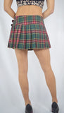 Bottoms Lost Queen Dark Doll Punk Rock Goth Green Tartan Plaid Pleated Mini Skirt