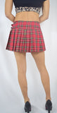 Bottoms Lost Queen Dark Doll Punk Rock Goth Red Tartan Plaid Pleated Mini Skirt