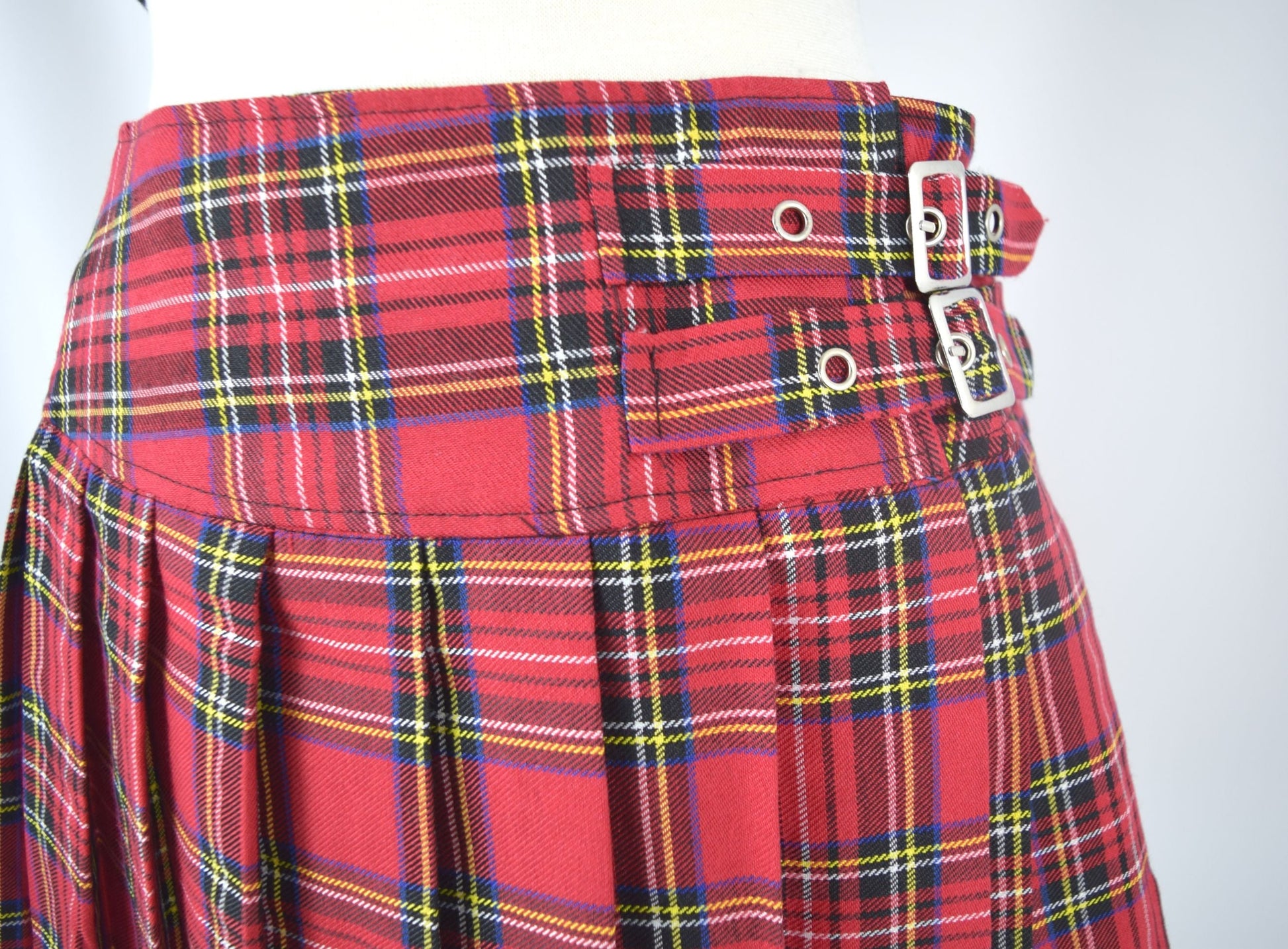 Bottoms Lost Queen Dark Doll Punk Rock Goth Red Tartan Plaid Pleated Mini Skirt