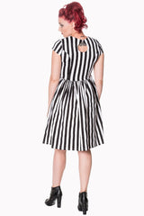 Dresses Lost Queen Gothic Black and White Striped Night Circus Dress