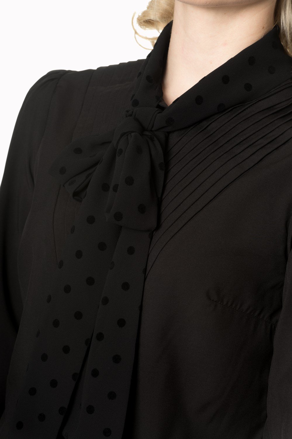 Tops 50s Vintage Inspired  Sent With Love Tie Neck Blouse